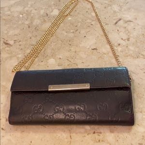 Authentic Gucci monogram wallet crossbody